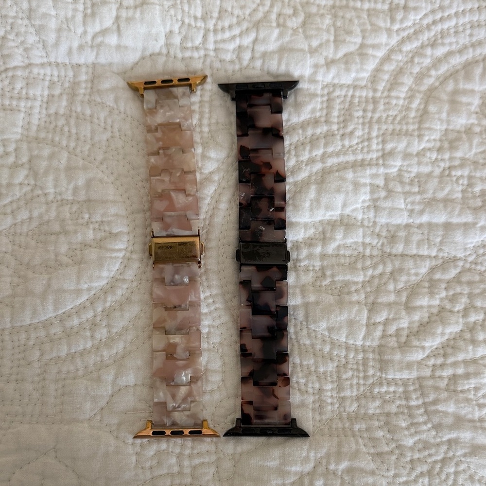 Tortoise & Blush Resin Apple Watch Bands - 38/40mm
